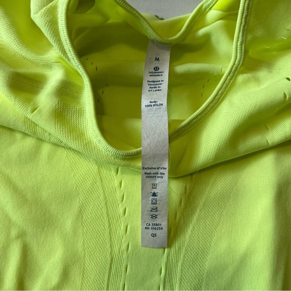 Lululemon Light Speed Long Sleeve Ray Neon Yellow Lightweight Size Medium - Picture 4 of 6
